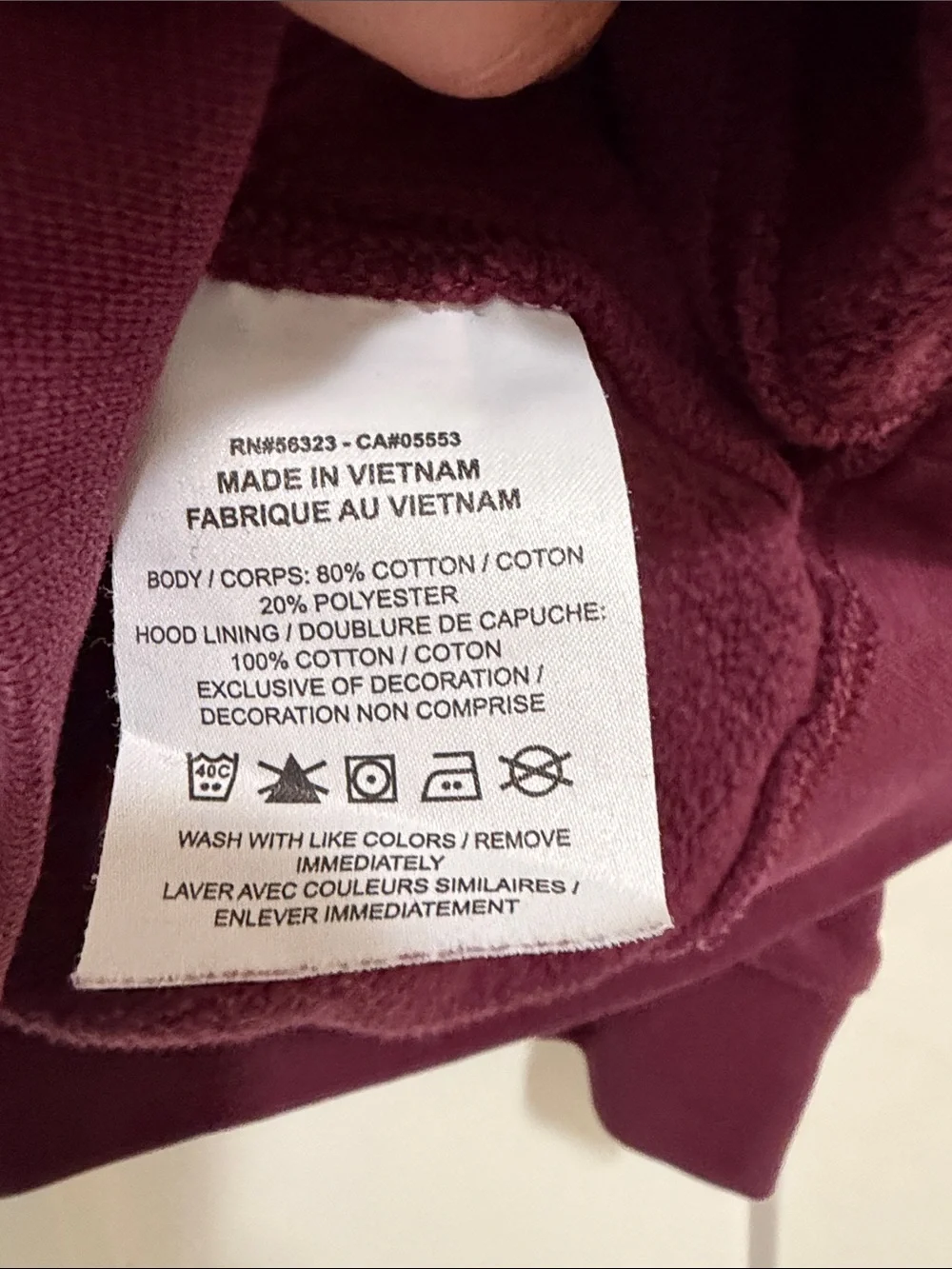 Nike women’s Burgundy Crewneck Hoodie with White Logo